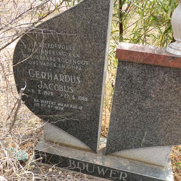 BOUWER Gerhardus Jacobus 1926-1985