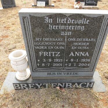 BREYTENBACH Fritz 1921-2001 & Anna 1936-2004