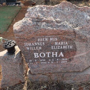 BOTHA Johannes Willem 1930-2005 & Maria Elizabeth 1939-2004