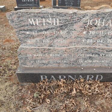 BARNARD Johan 1940-2010 & Meisie 1942-1998