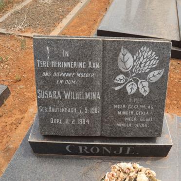 CRONJE Susara Wilhelmina nee RAUTENBACH 1907-1984