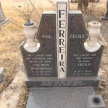 FERREIRA Salmon Marthinus 1937-1997 & Cecilie 1940-2003