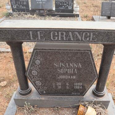 GRANGE Susanna Sophia, le nee JORDAAN 1890-1984