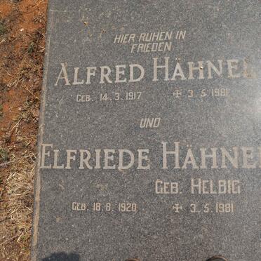 HAHNEL Alfred 1917-1981 & Elfriede HELBIG 1920-1981