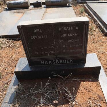 HAASBROEK Dirk Cornelis 1895-1983 & Dorathea Johanna SINCLAIR 1907-1990