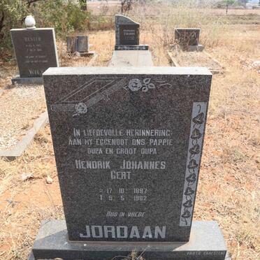 JORDAAN Hendrik Johannes Gert 1897-1982