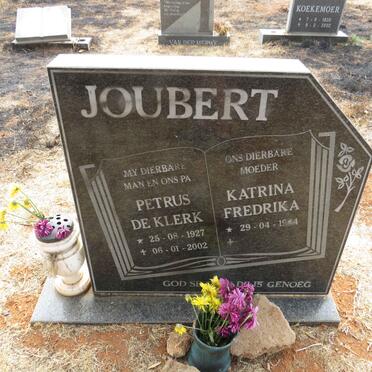 JOUBERT Petrus De Klerk 1927-2002 & Katrina Fredrika 1944-