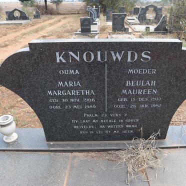 KNOUWDS Maria Margaretha 1906-1989 :: KNOUWDS Beulah Maureen 1937-1982