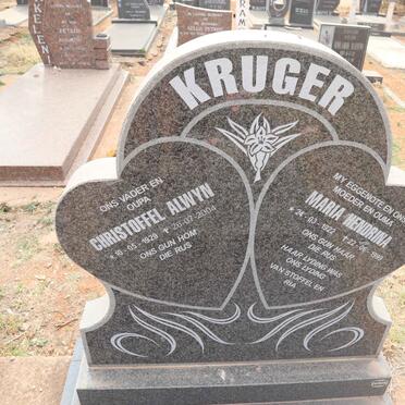 KRUGER Christoffel Alwyn 1929-2004 & Maria Hendrina 1922-1999