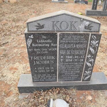 KOK Frederik Jacobus 1913-1993 & Glaudina Maria DE NYSSCHEN 1940-2014