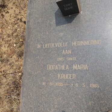 KRUGER Dorathea Maria 1895-1985
