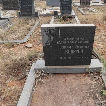 KLOPPER Johannes Frederick 1910-1981