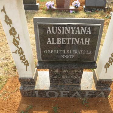 LOFAFA Ausinyana Albetinah 1954-2001