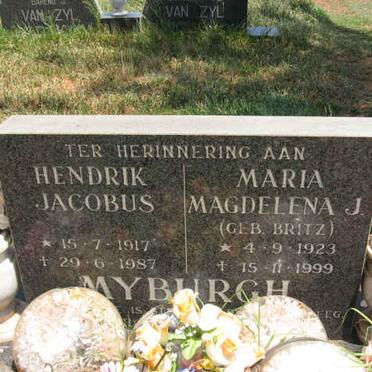 MYBURGH Hendrik Jacobus 1917-1987 &amp; Maria Magdalena BRITZ 1923-1999