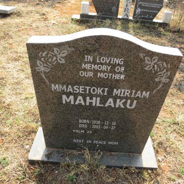MAHLAKU Mmasetoki Miriam 1938-2003