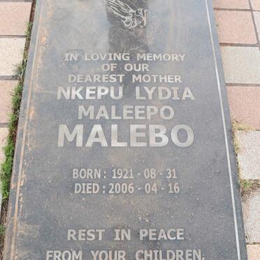 MALEBO Nkepu Lydia Maleepo 1921-2006
