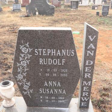 MERWE Stephanus Rudolf, van der 1925-2005 & Anna Susanna 1923-2008