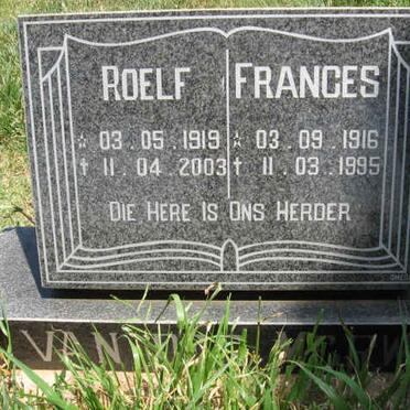 MERWE Roelf, van der 1919-2003 &amp; Frances 1916-1995