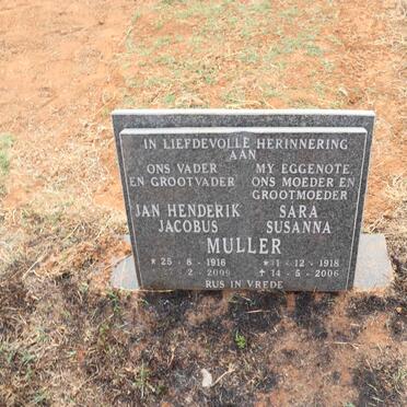 MULLER Jan Henderik Jacobus 1916-2009 & Sara Susanna 1918-2006