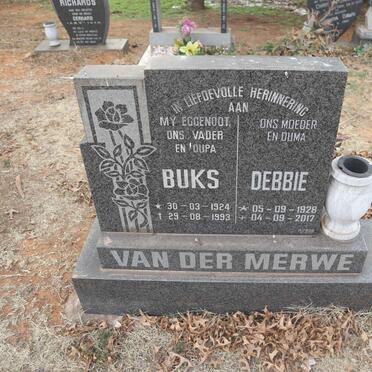 MERWE Buks, van der 1924-1993 & Debbie 1928-2017