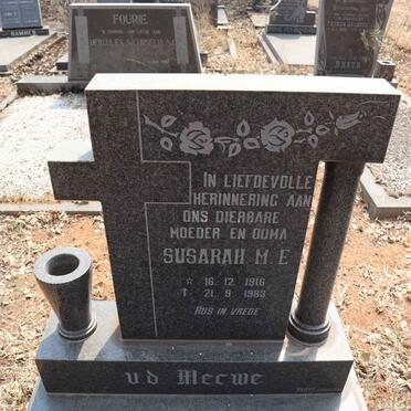 MERWE Susarah M.E., v.d. 1916-1983