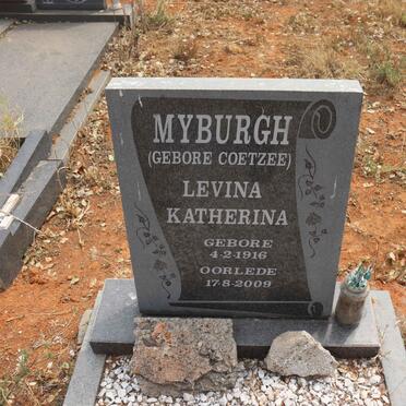 MYBURGH Levina Katherina nee COETZEE 1916-2009
