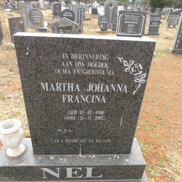 NEL Martha Johanna Francina 1936-2002