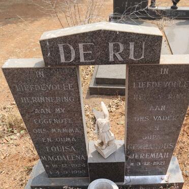 RU Gerhardus Jeremiah, de 1921- & Louisa Magdalena, 1924-1993