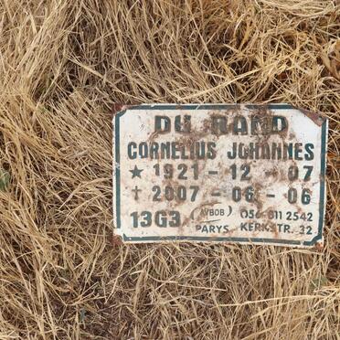 RAND Cornelius Johannes, du 1921-2007