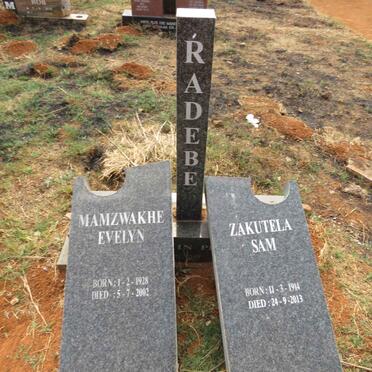 RADEBE Zakutela Sam 1914-2013 & Mamzwakhe Evelyn 1928-2002