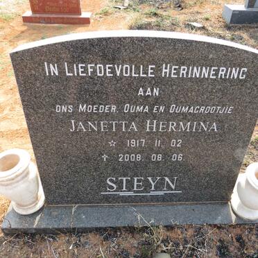 STEYN Janetta Hermina 1917-2008
