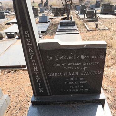 SERFONTEIN Christiaan Jacobus 1911-1982