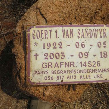 SANDWYK Coert J., van 1922-2003