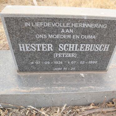 SCHLEBUSCH Hester nee PETZER 1924-1999
