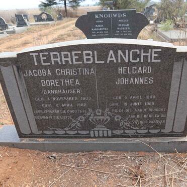 TERREBLANCHE Helgard Johannes 1909-1985 & Jacoba Christina Dorethea DANNHAUSER 1909-1982