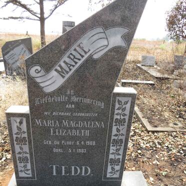 TEDD Maria Magdalena Elizabeth nee DU PLOOY 1908-1983