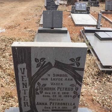 VENTER Hendrik Petrus 1918-1984 & Anna Petronella 1911-
