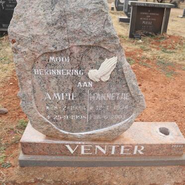 VENTER Ampie 1934-1998 & Hannetjie 1934-2003