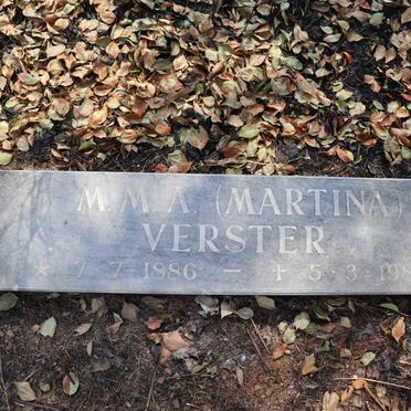 VERSTER M.M.A. 1886-1983