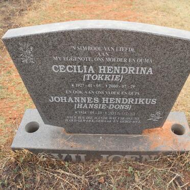 VILJOEN Johannes Hendrikus 1924-2015 & Cecilia Hendrina 1927-2000 