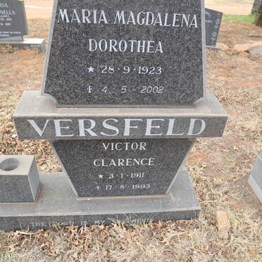 VERSVELD Victor Clarence 1911-1993 & Maria Magdalena Dorothea 1923-2002
