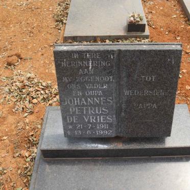 VRIES Johannes Petrus, de 1911-1992