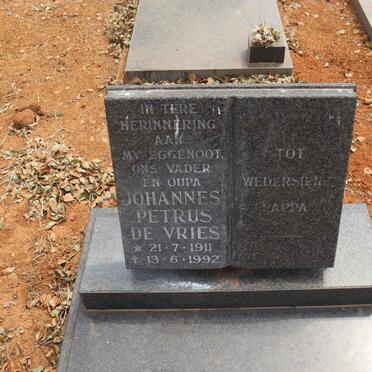 VRIES Johannes Petrus, de 1911-1992