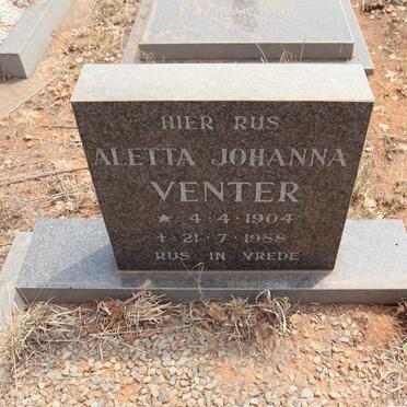 VENTER Aletta Johanna 1904-1988