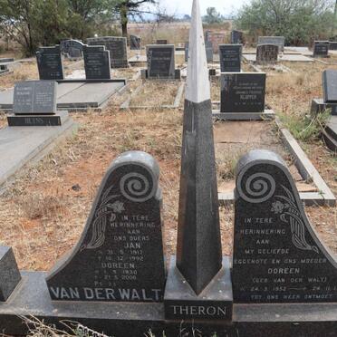 WALT Jan, van der 1917-1992 & Doreen 1930-2000 :: THERON Doreen nee VAN DER WALT 1952-1981