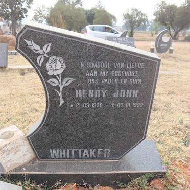 WHITTAKER Henry John 1930-1999