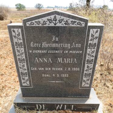 WET Anna Maria, de nee VAN DEN HEEVER 1906-1985