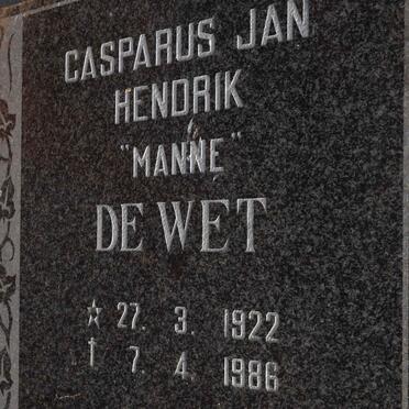 WET Casparus Jan Hendrik, de 1922-1986