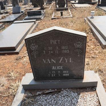 ZYL Piet, van 1912-1983 & Alice 1913-1998