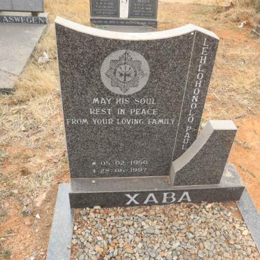 XABA Lehlohonolo Paul 1950-1997